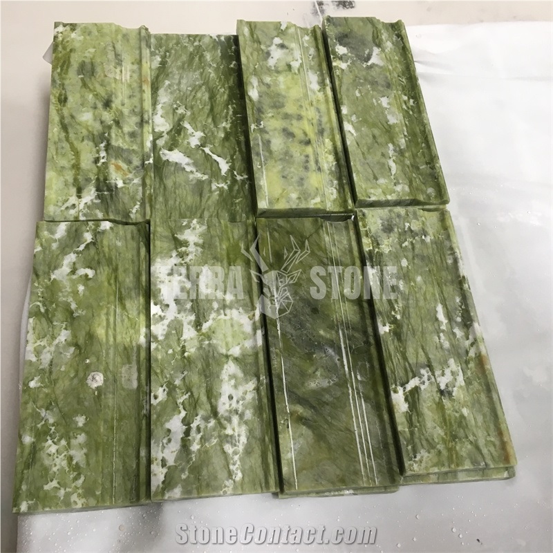 Dandong Green Natural Real Marble Baseboard Skirting Molding