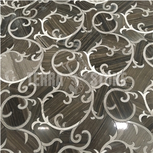 Obama Wood Marble Wate Jet Marble Mosaic Wall Floor Tile