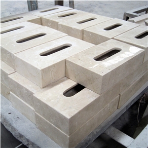 Crema Marfil Cream Marble Paper Holders