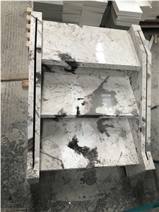 Antico White Sintered Stone Step Stair Riser For Interior
