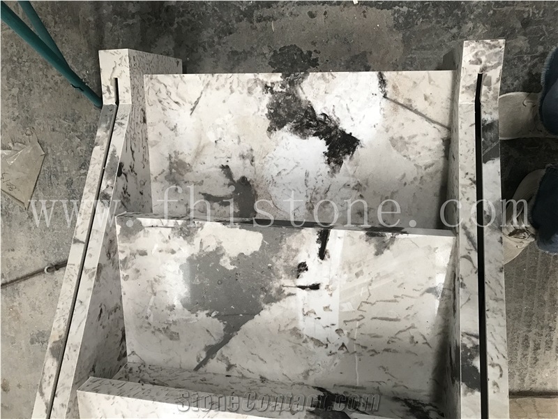 Antico White Sintered Stone Step Stair Riser For Interior