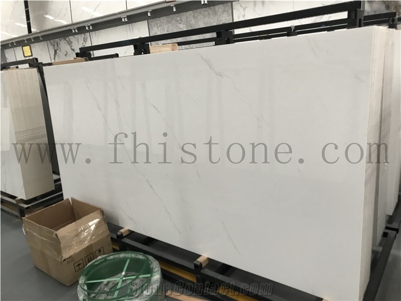 Calacatta White Artificial Polished Glossy Sintered Stone