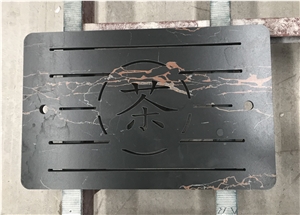 Golden Portoro Sintered Stone Tea Tray Teaboard