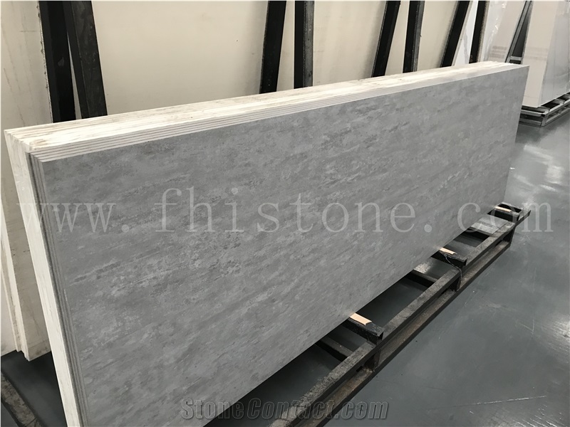 Grey Wooden Timber Grey Sintered Stone Artificial Stone Slab