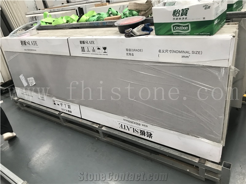 Grey Wooden Timber Grey Sintered Stone Artificial Stone Slab