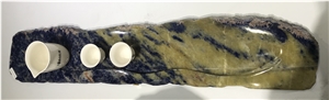Sodalite Blue Granite Stone Tea Tray Handcrafts Stoneworks