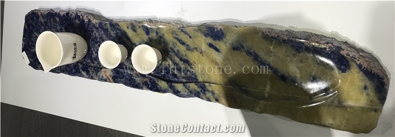 Sodalite Blue Granite Stone Tea Tray Handcrafts Stoneworks