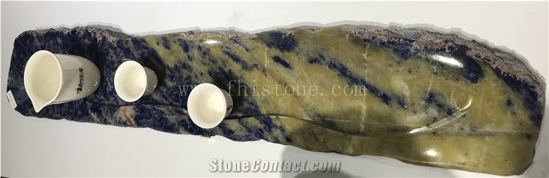 Sodalite Blue Granite Stone Tea Tray Handcrafts Stoneworks