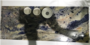 Sodalite Blue Granite Tea Tray Handcrafts Gift Decoration