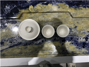 Sodalite Blue Granite Tea Tray Stone Artworks