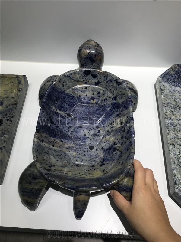 Sodalite Blue Granite Turtle Handcrafts Stone Animals Gift