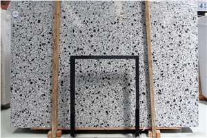 China Grey Terrazzzo Black Diamond Large Slab