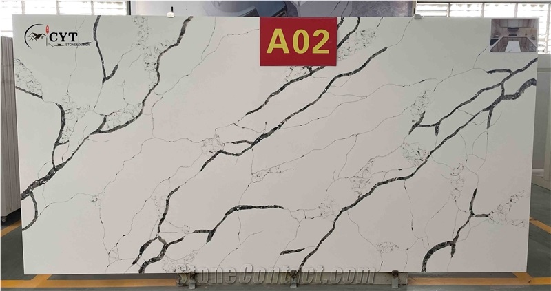 Artificial Calacatta Quartz Stone Slab For Wall And Floor