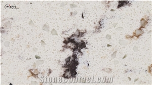 Double Color 30Mm Quartz Stone Slab For Flooring Tiles