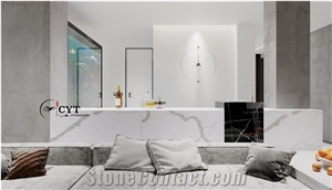 Marble Look Quartz Modern, Commercial,Residential 30Mm Kitchen Design Decor