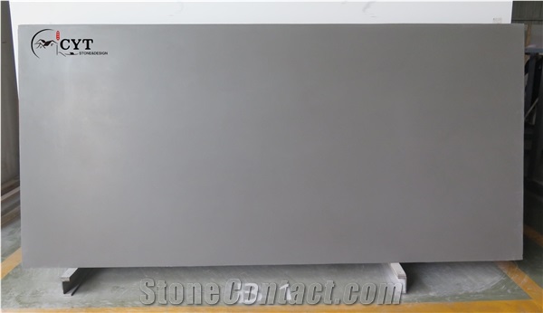 Special Surface 30Mm Pure Grey Quartz Stone Slabs