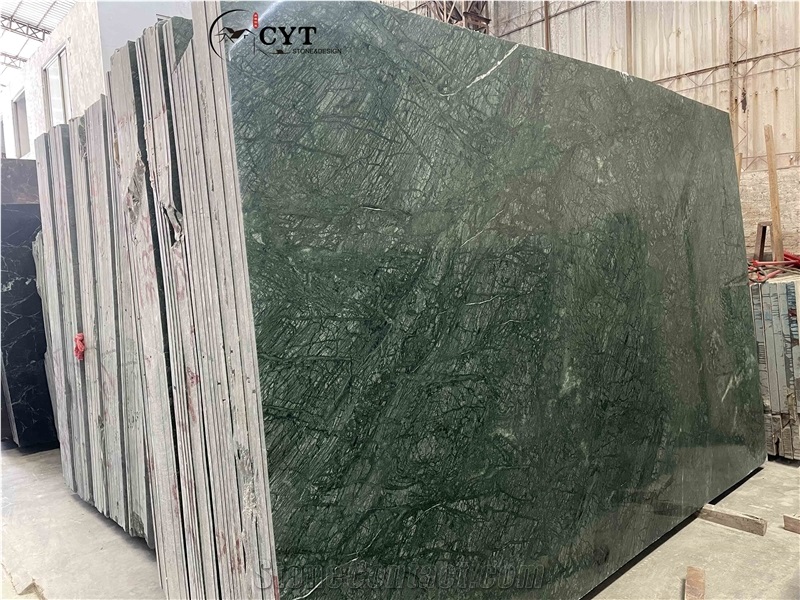 Green Color Pattern Marble Slab For Wall And Floor