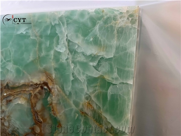 Jade Green Onyx Slabs For Wall And Floor Tiles