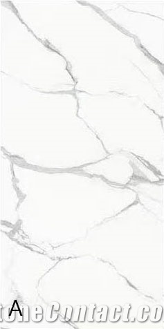 Calacatta White Artificial Porcelain Stone Slabs For Floor