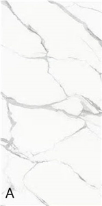 Calacatta White Artificial Porcelain Stone Slabs For Floor