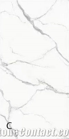 Calacatta White Artificial Porcelain Stone Slabs For Floor