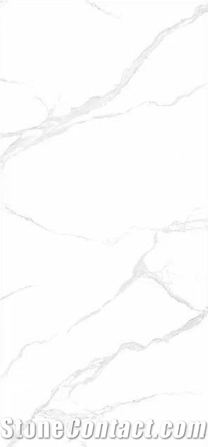 Calacatta White Porcelain Artificial Slab For Wall And Floor
