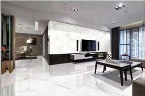 Calacatta White Porcelain Stone Slab For Wall And Floor