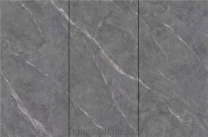 China Modern Grey Artificial Sintered Stone Slabs For Decors