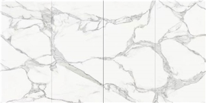 China White Calacatta Porcelain Slabs Use For Floor Decor