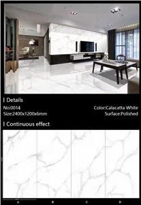 China White Calacatta Porcelain Stone Slabs For Wall