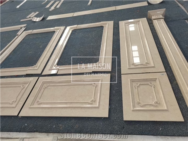 Beige Natural Marble Irregular Shape For Wall