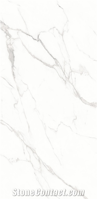 1600*3200MM BOOKMATCH GLOSSY GREECE WHITE SINTERED STONE