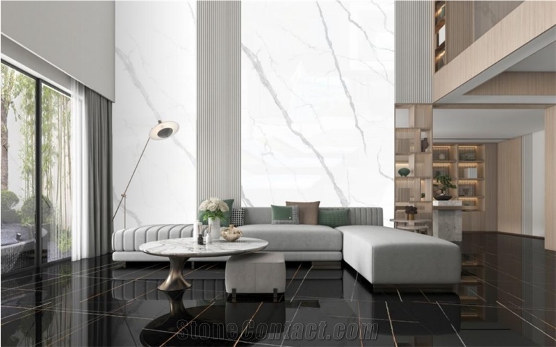 1600*3200MM GLOSSY FRAGRANT SNOW WHITE PORCELAIN SLAB