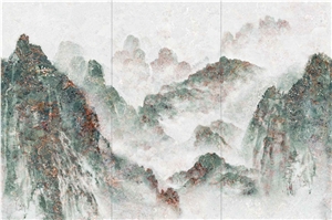 1600*3200MM GLOSSY SPLENDUD JADE CLOUD PORCELAIN SLAB