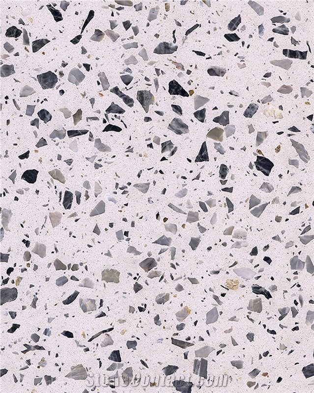 A39-3 Artificial Stone White Terrazzo Floor Tiles Wall Tiles