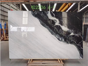 China Classic Panda White Marble With Black Veins Slabs Tile