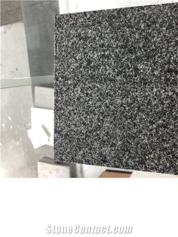 Finland Black Granite Tiles Flamed Finish