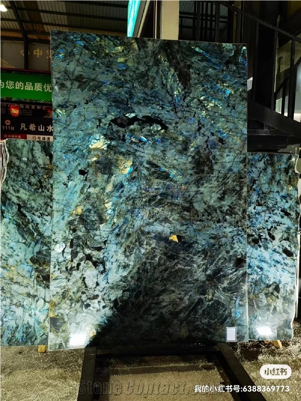 Luxury Blue Jade Granite Slabs Tiles Feature Wall