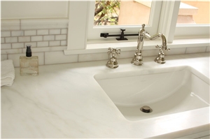 Afyon White Marble Kitchen Countertop