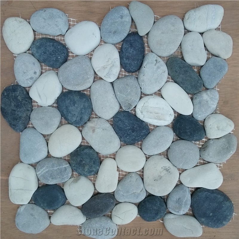 Marble Mini Pebble Mosaic, Slice Pebble Mosaic