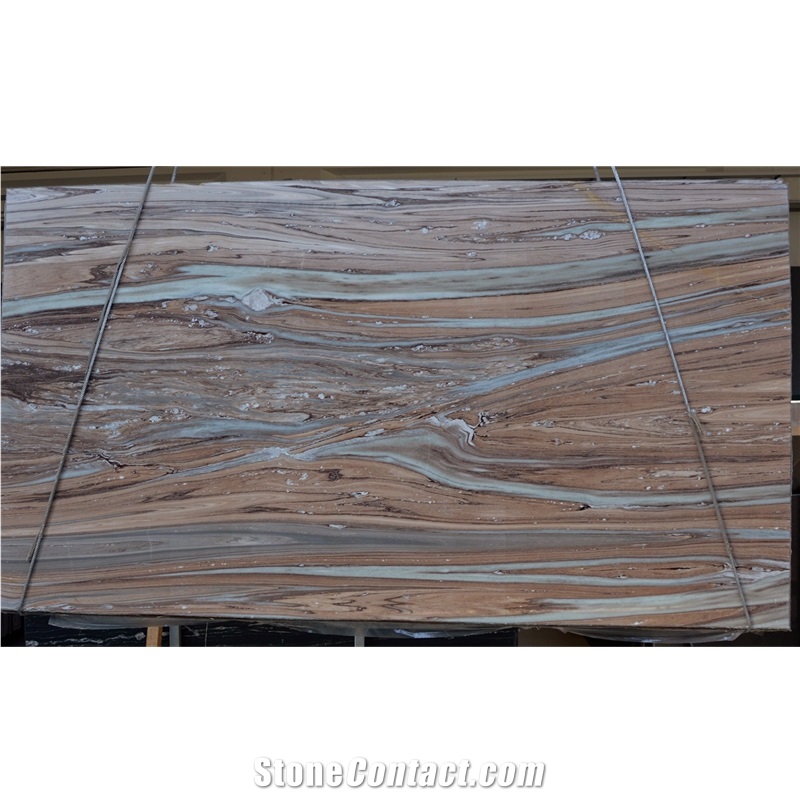 Wooden Brown Roman Impression Marble Slabs