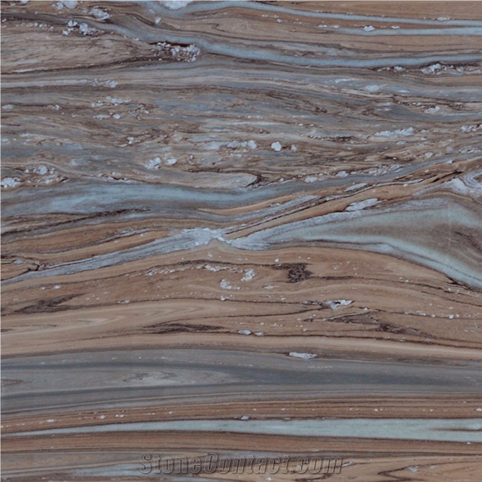 Wooden Brown Roman Impression Marble Slabs