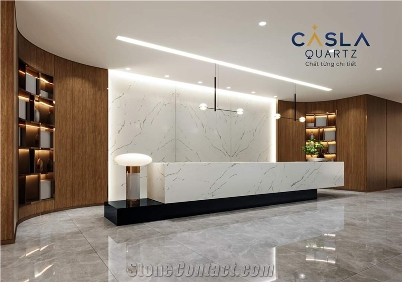 Calacatta Quartz Reception Counters