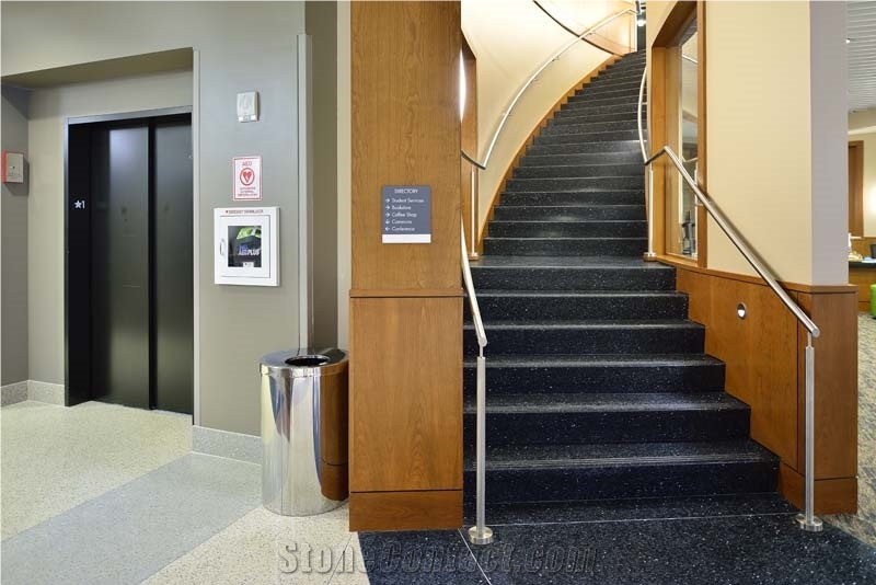 Blue Terrazzo Stair And Steps