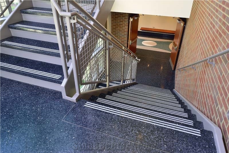 Blue Terrazzo Stair And Steps