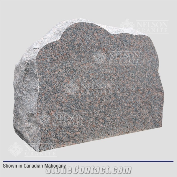 Canadian Mahogany Granite Boulder Marker