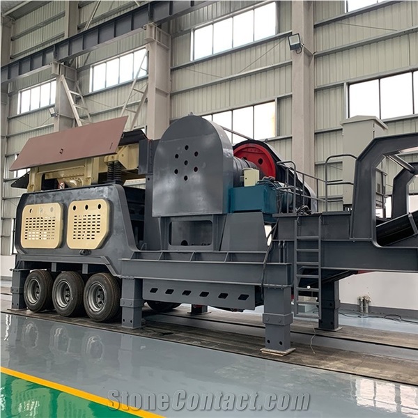 Efficiency 100T/H Mobile Construct  Lime Stone Crusher Plant