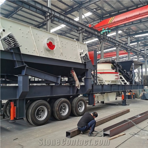 Efficiency 100T/H Mobile Construct  Lime Stone Crusher Plant