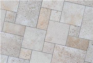 French Pattern Travertine Bush Hammered