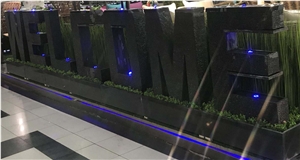 Granite Letter Water Fountain Feature